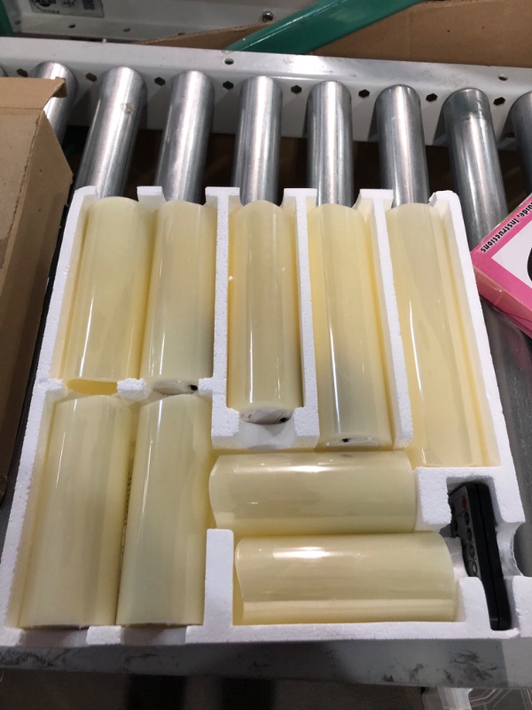 Photo 3 of **USED**RY King Battery Operated Flameless Candle Set of 9 Real Wax Pillar Decorative Led Fake Candles with Remote Control and Timer Ivory