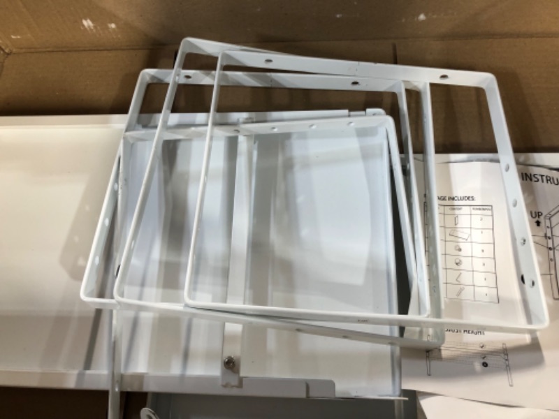 Photo 3 of **USED** SANNO Expandable Cabinet Shelf Organizer Rack 2 Pack White 16.54” to 27.17”Wx 10.24”D x 9.84”H-1PCS