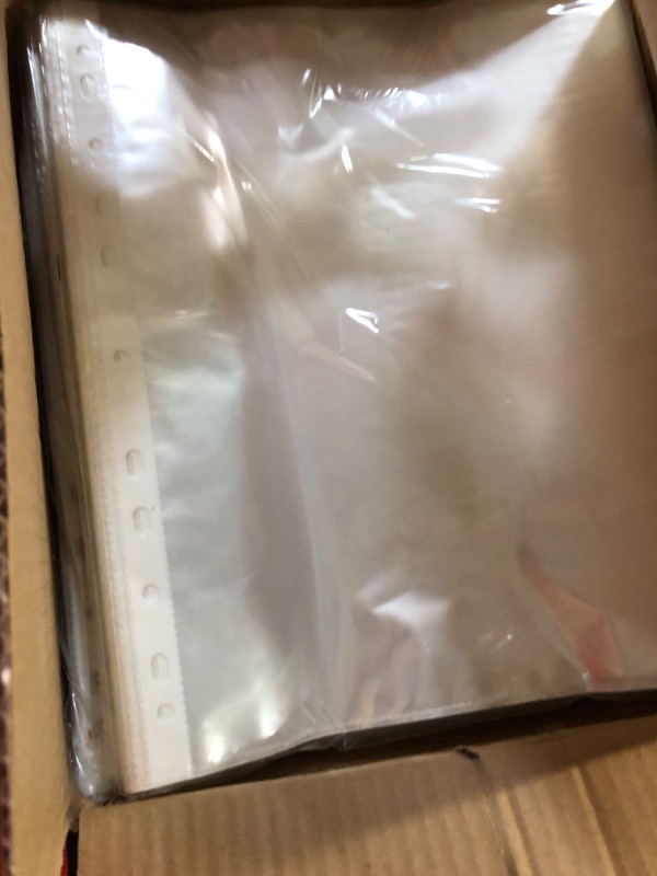 Photo 2 of 1000 Sheet Protectors 8.5 x 11, Clear Page Protectors, 11 Hole Economy Design, Lightweight Plastic Binder Sleeves, Acid and PVC Free, Clear Plastic Design, 9.25 x 11.25 Top Loaded