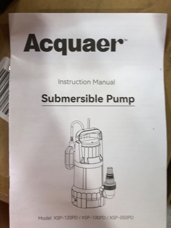 Photo 4 of *FOR PARTS* Acquaer 1HP Submersible Sump Pump 4948GPH Drain Pump with Automatic Float Switch, Remove Clean/Dirty Water for Basement, Hot Tub, Pool, Garden Pond 1 Hp