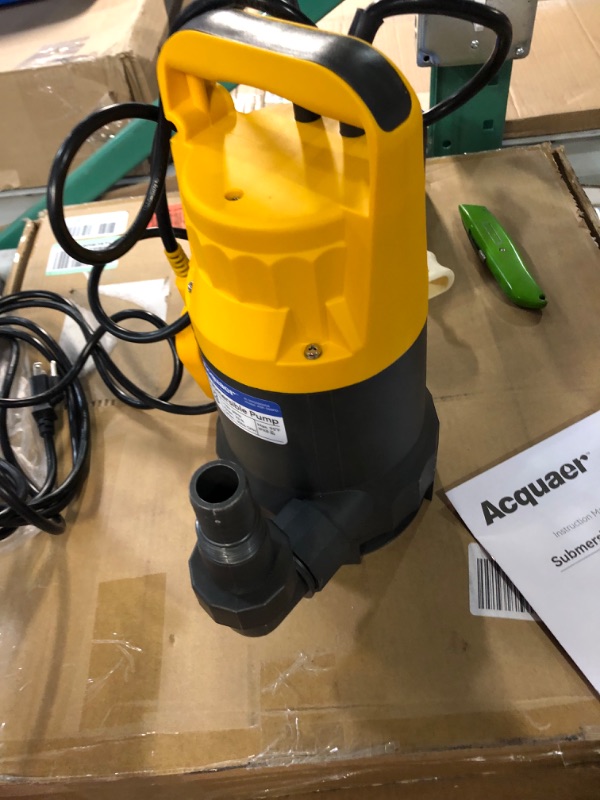 Photo 5 of *FOR PARTS* Acquaer 1HP Submersible Sump Pump 4948GPH Drain Pump with Automatic Float Switch, Remove Clean/Dirty Water for Basement, Hot Tub, Pool, Garden Pond 1 Hp