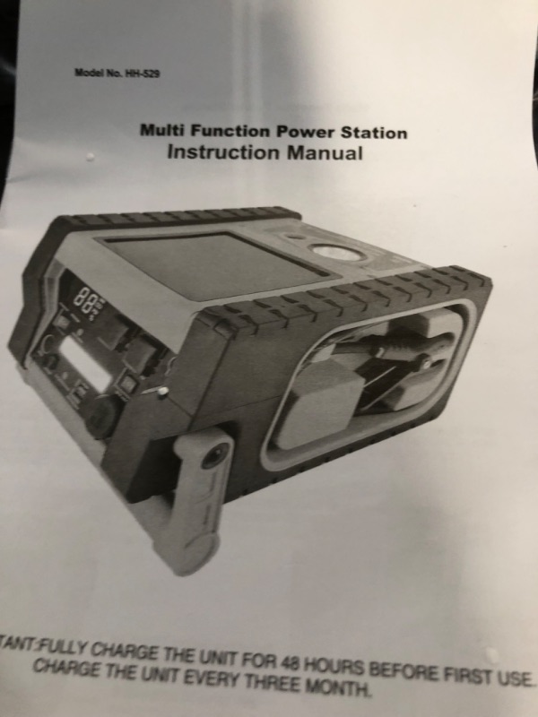 Photo 2 of ZunDian ZD-529 Solar Portable Power Station 2000 Amps Jump Starter, 260 PSI Air Compressor, 12V Car Battery Charger