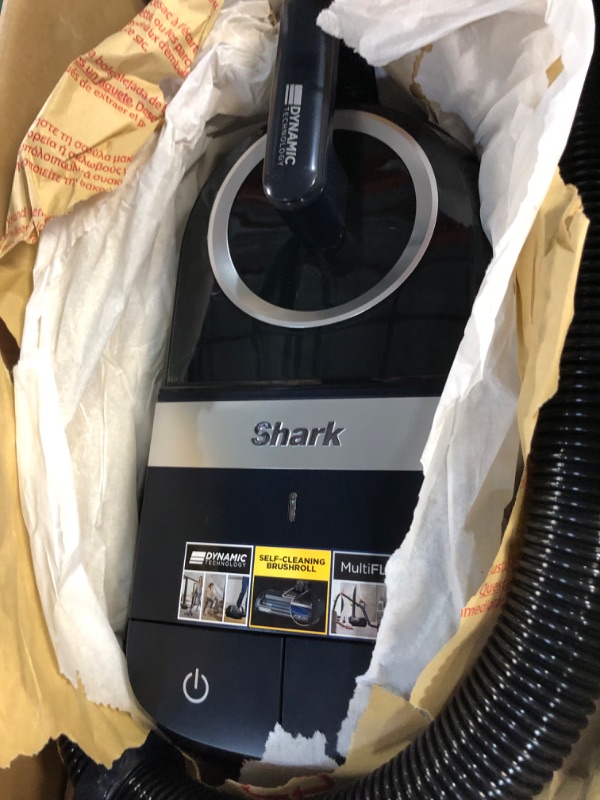 Photo 3 of Shark CZ351 Pet Canister Vacuum, Bagless, Corded with Self-Cleaning Brushroll & PowerFins, Navy & Silver Navy & Silver PowerFins