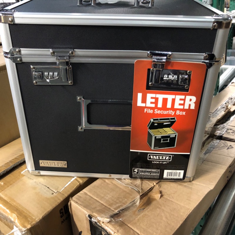 Photo 1 of Vaultz VZ01165 Locking Security Storage Box, Letter, 13 1/2w x 10 1/2d x 13 1/4h, Black