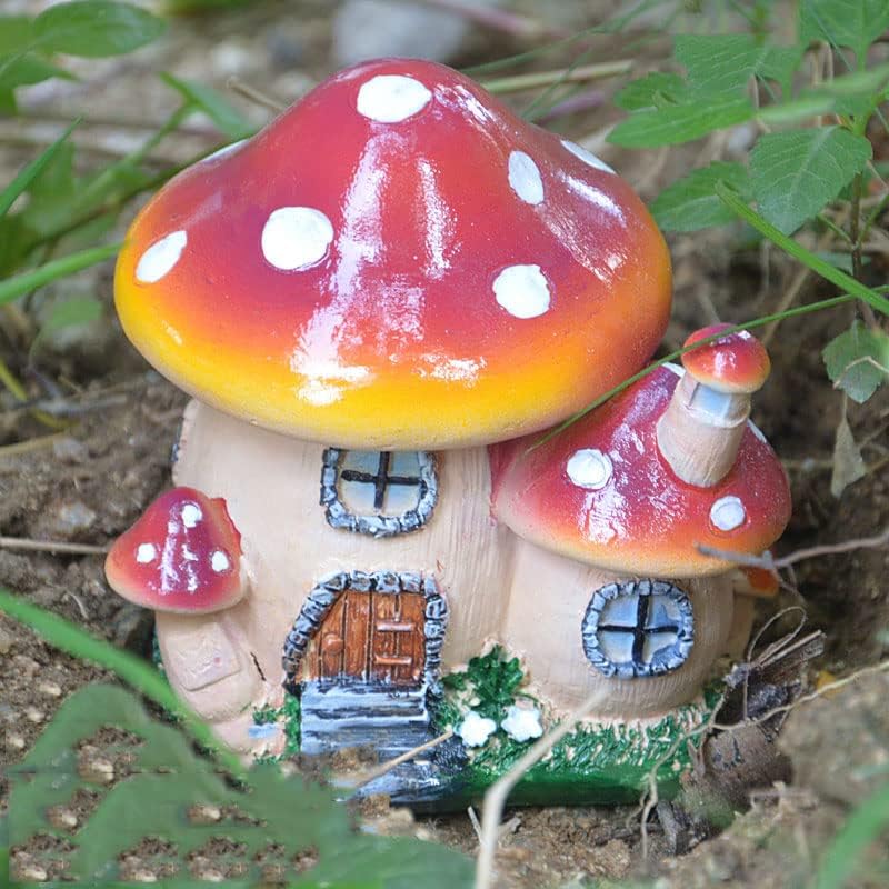 Photo 2 of **SEE NOTES**
Miniature Mushroom House Statue, Resin Fairy Garden House Statue, Miniature Landscape Garden Decorative Plant Pot Ornament for Outdoor, Lawn, Yard Decoration (H)