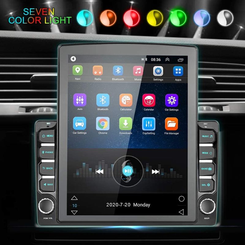Photo 1 of ***** USED ITEM SEE PHOTO FOR MINOR DAMAGE UNABLE TO TEST FUNCTION 
Android Double Din GPS Navigation Car Stereo, 9.7'' Vertical Touch Screen 2.5D Tempered Glass Mirror Bluetooth Car Radio with Backup Camera