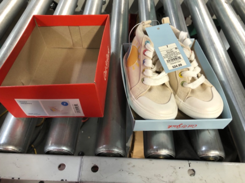 Photo 1 of *NEW WITH TAGS* Toddler Girls' Penny Rainbow Print Lace-up Zipper Sneakers - Cat & Jack Tan 7