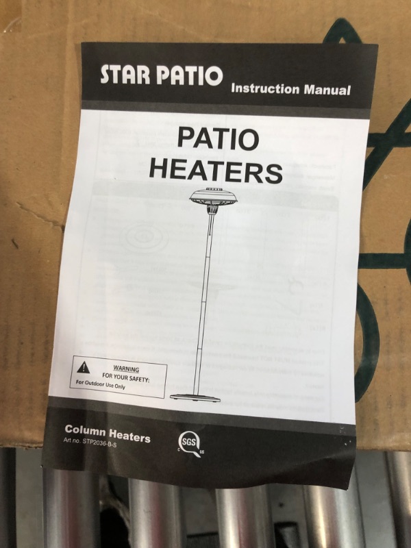 Photo 3 of **USED** **MISSING PARTS**PARTS ONLY** MISSING BASE AND 1 connection pole. 
Star Patio Electric Patio Heater, Outdoor Heater, 1500W Infrared Patio Heater 