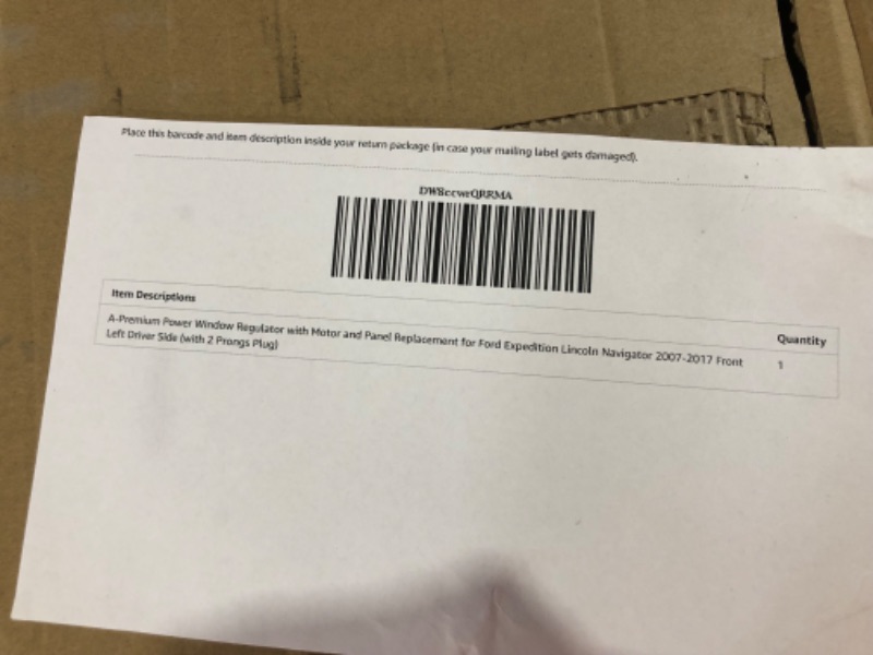 Photo 4 of A-Premium Power Window Regulator with Motor and Panel Replacement for Ford Expedition Lincoln Navigator 2007-2017 Front Left Driver Side (with 2 Prongs Plug) Front Driver