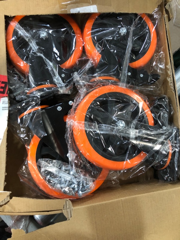 Photo 2 of 6 Inch Caster Wheels 3000 Lbs, Heavy Duty Casters Set of 4 with Brake, Safety Dual Plate Locking Industrial Casters, 