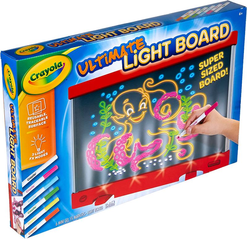 Photo 1 of Crayola Ultimate Light Board, Kids Light-Up Tracing Pad with Washable Markers, Gift for Kids , Red & Inspiration Art Case Coloring Set