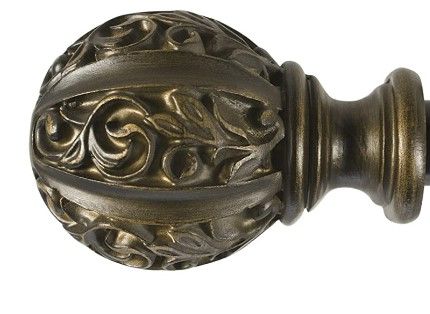 Photo 1 of 2 Leaf Ball Finials Vintage Bronze 