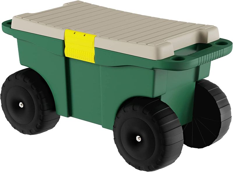 Photo 1 of *SEE NOTES* Garden Cart Utility Wagon – Rolling Storage Bin with Bench Seat and Interior Tool Tray