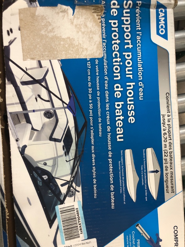 Photo 1 of Camco Boat Cover Support Kit |30-Inches to 50-Inches, and 50-Foot Nylon Strap Assembly (41970)