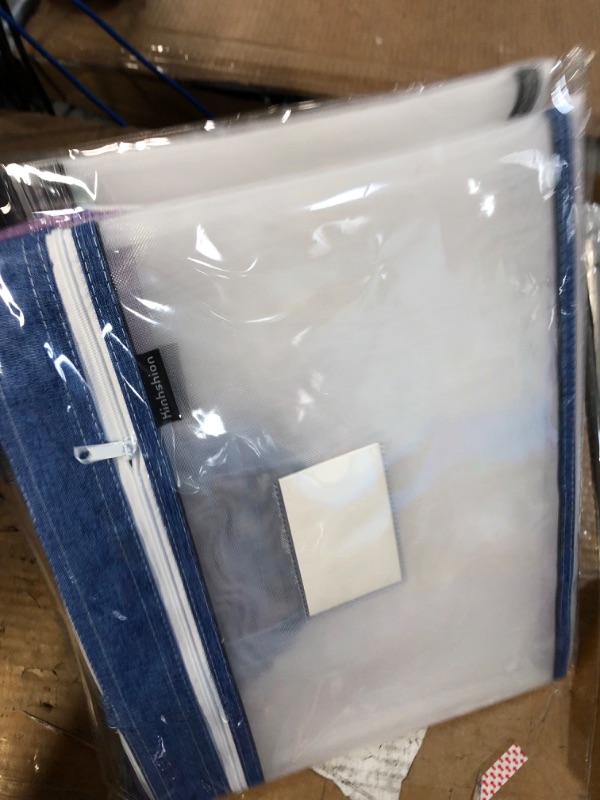 Photo 4 of Student Book Pouches with Handle Mesh Zipper Bags, Set of 4