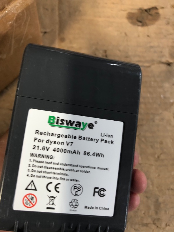 Photo 3 of Biswaye 21.6V V7 Battery Replacement for Dyson V7 SV11 Battery Compatible with Dyson V7 Motorhead V7 Animal Pro Trigger Absolute Fluffy Allergy HEPA Car+Boat Cordless Vacuum Battery