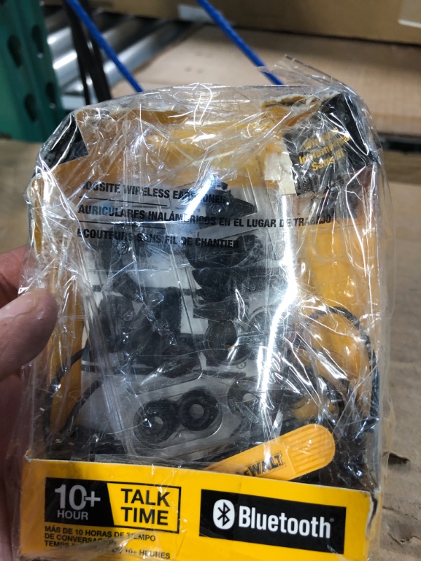 Photo 2 of DEWALT Wireless Bluetooth Earphones - Jobsite Behind-Neck Wireless Headphones - Water-Resistant Wireless Earphones with Microphone - 20+ H Playtime