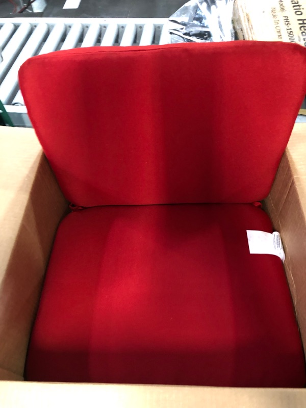 Photo 2 of [USED] Pillow Perfect Outdoor/Indoor Pompeii Square Corner Chair Cushion, 36.5" x 18", Red