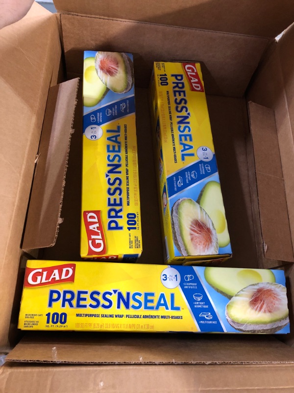 Photo 1 of Glad® Press'n Seal® Plastic Food Wrap - 100 Square Foot Roll - 3 Pack (Package May Vary)