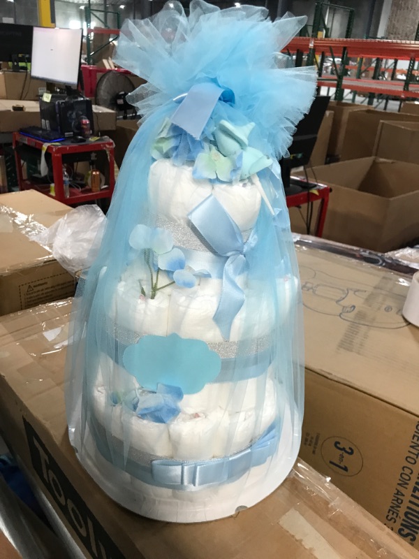 Photo 2 of *SEE NOTES Classic Pastel Baby Shower Diaper Cake (3 Tier)