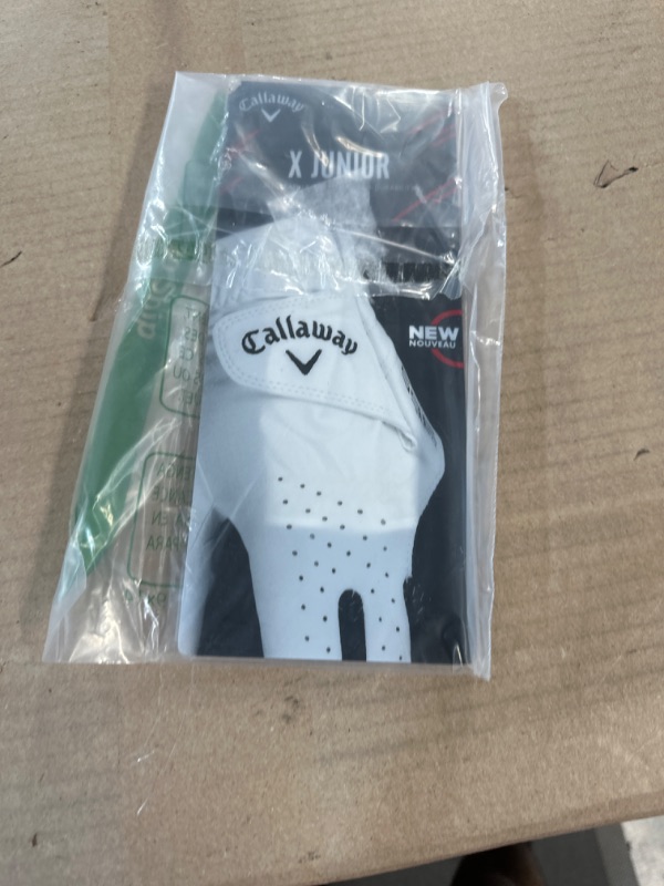 Photo 2 of Callaway Golf X Junior Golf Glove Standard Medium White Worn on Left Hand