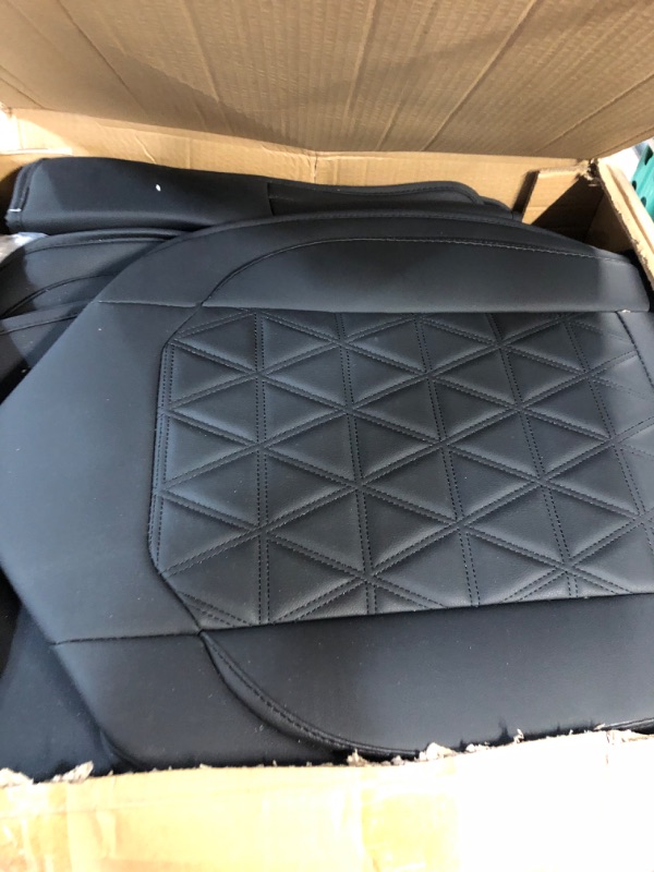 Photo 2 of Black Panther Luxury Faux Leather Car Seat Cover Front Bottom Seat Cushion Cover,