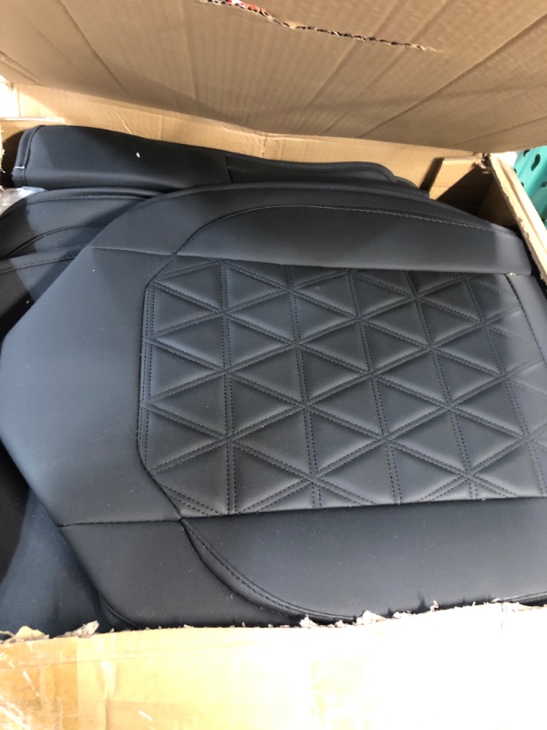 Photo 3 of Black Panther Luxury Faux Leather Car Seat Cover Front Bottom Seat Cushion Cover,