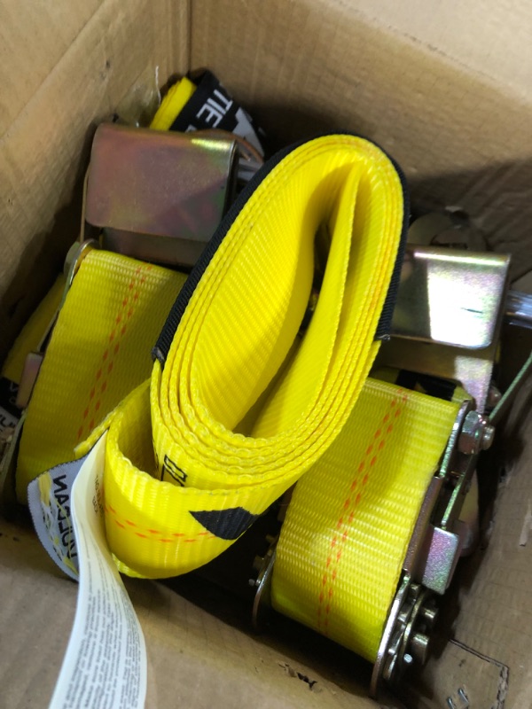 Photo 2 of VULCAN Wheel Dolly Tire Harness with Universal O-Ring - Lasso Style - 2 Inch x 96 Inch - Classic Yellow 