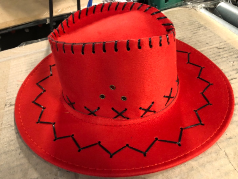 Photo 1 of Jokejojack Women&Men Western Cowboy Hat Red