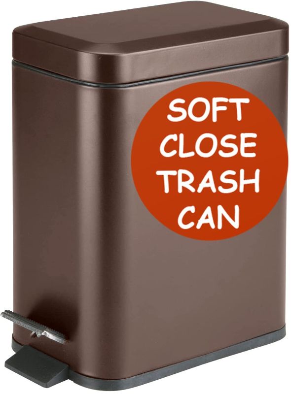 Photo 1 of  Bronze Homie Soft Close, Rectangular Trash Can 5L 