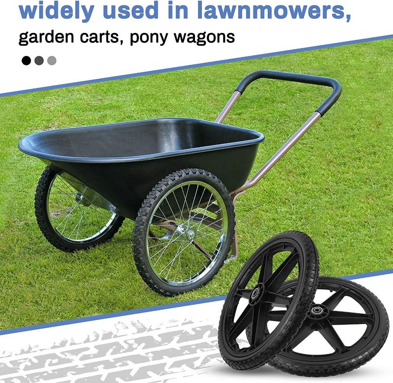 Photo 1 of  Flat Free Cart Wheels Compatible with Rubbermaid Garden Yard Cart 20"X 1.95