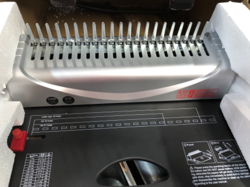 Photo 1 of MAKEASY Comb Binding Machine, 21-Hole, 450 Sheet