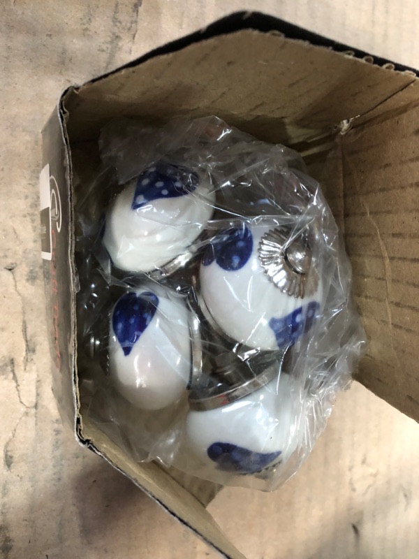 Photo 1 of  Set of 4 Ceramic Door Knobs BLUE