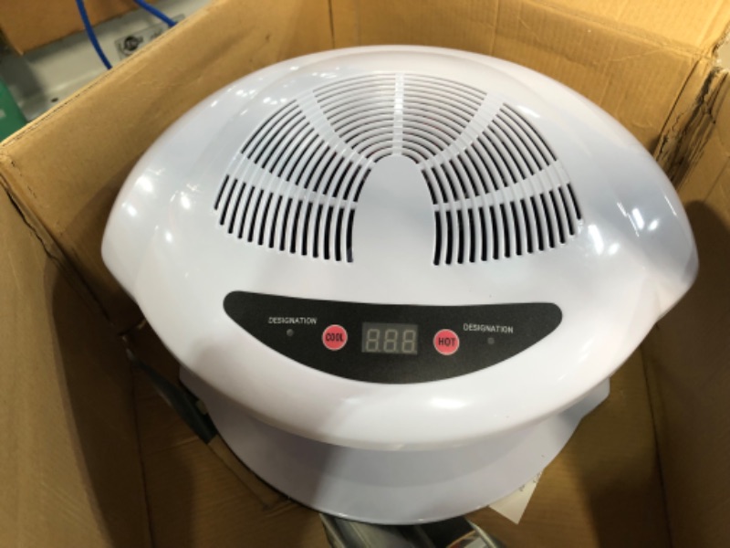 Photo 2 of Air Nail Dryer, 400W Intelligent Automatic Sensor Hot & Cold Air Nail Polish Drying Fan Manicure  White