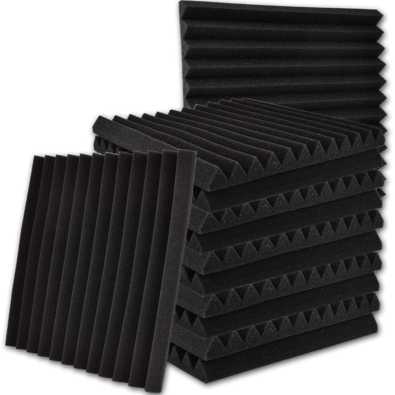 Photo 1 of 12 PACK SOUNDS PROOF FOAM PANELS FOR WALLS 12X12X1" BLACK