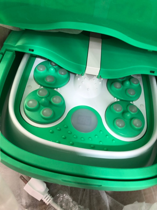 Photo 2 of HOSPAN (2022.8 Upgrade) Collapsible Foot Spa Electric Rotary Massage, Foot Bath with Heat, Bubble Green