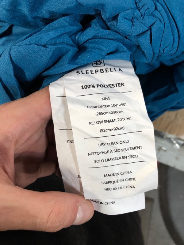 Photo 4 of [See notes] SLEEPBELLA Comforter Set King Size -  Light Blue
