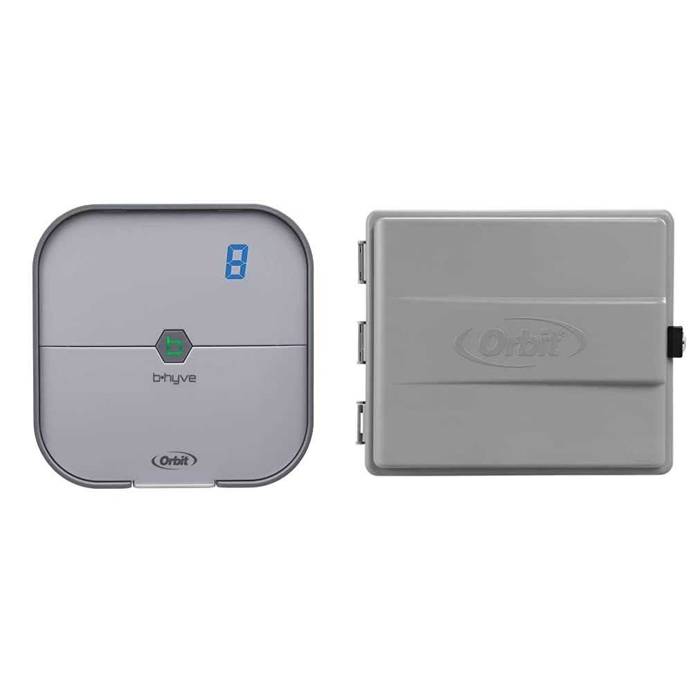 Photo 1 of [Brand New, see notes] Orbit B-hyve 8-Zone Smart Indoor Sprinkler Controller & 57095 Outdoor-Mounted Controller Timer Box Cover, Grey