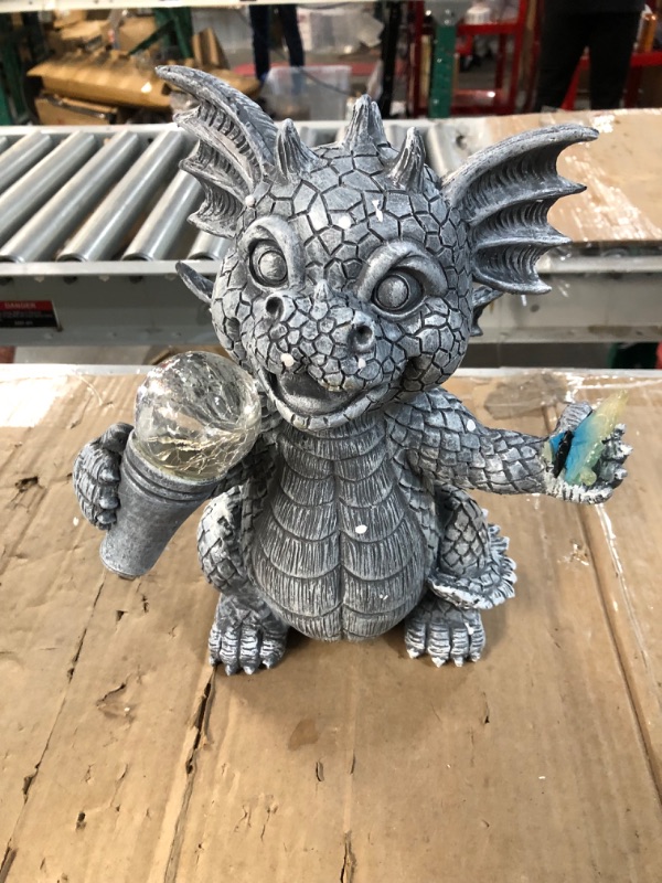 Photo 1 of [See Notes] PERFECTOP 11''H Large Garden Dragon Statue Outdoor, Funny Singing Baby Dragon Figurine 
