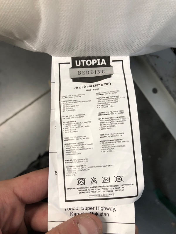 Photo 3 of [Lightly Used] Utopia Bedding Throw Pillows Insert (Pack of 2, White) - 28 x 28 Inches