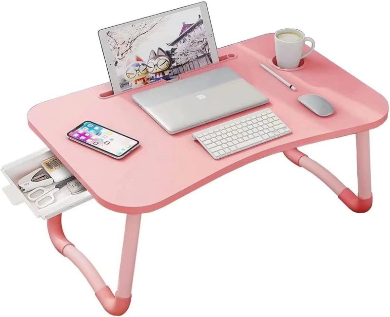 Photo 1 of [See notes] Laptop Desk Foldable Bed Table, Portable Lap Desk Laptop Bed Tray Table with Storage Drawer and Cup Holder