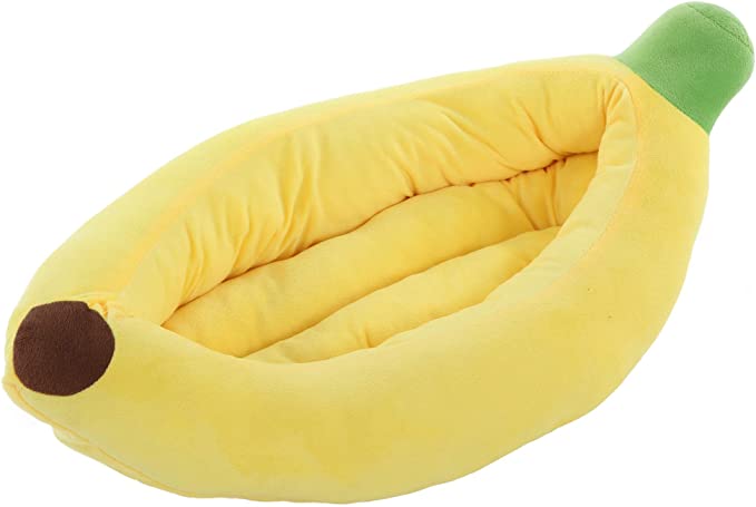 Photo 1 of [Used] SILICUTE Dog Bed Cat Bed Pet Bed Comfortable and Washable in Banana Shape and Color w/Removable Cushion