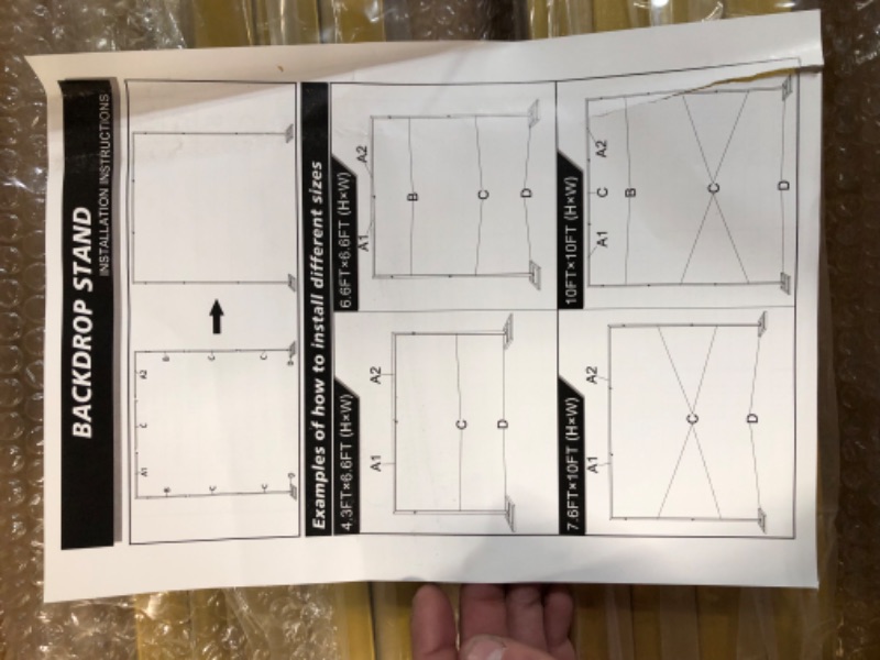 Photo 4 of [Factory Sealed] Fomcet 10FT x 10FT Backdrop Stand Heavy Duty with Base, Gold Portable Adjustable Pipe and Drape Backdrop Stand Kit