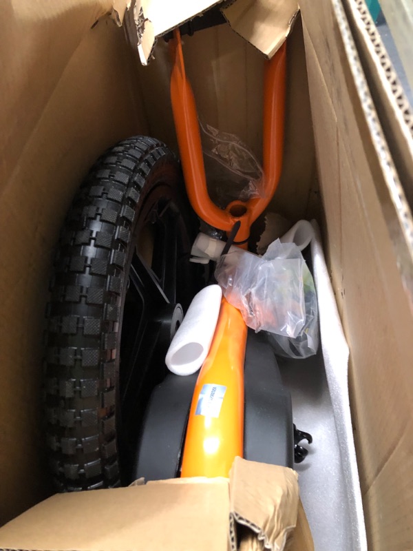 Photo 5 of ***READ DESCRIPTION***M MASSIMO MOTOR 24V 350w Electric Balance Bike, Dirt Bike for Kids E16 w/Adjustable Seat Height 16" Large Wheel Aluminum Body Frame Up to 6 Hours Long Range Metal Rear Rim Orange