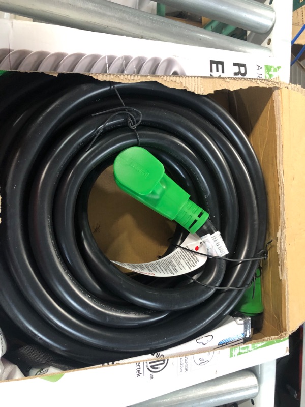 Photo 1 of RVMATE 50 Amp 50 Feet RV Lockable Power Extension Cord, Easy Plug in Handle, 14-50P to SS 2-50R with LED Indicator, ETL Listed 50FT LOCK 50A