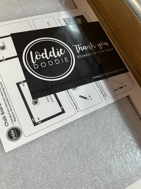 Photo 3 of Loddie Doddie Magnetic Chalkboard - for Kitchen and Wall Decor - Easy-to-Erase Chalkboard - Framed Magnet Blackboard - Hanging Black Chalkboards (White Frame, 18x22) White Frame 18x22