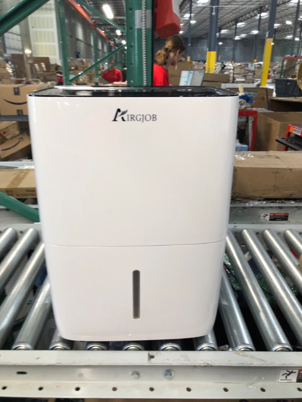 Photo 1 of  Dehumidifier, High Humidity 50 Pint Capacity with a Easy-to-Clean Washable Filter and Custom Humidity Control for maximized comfort, in White 50 PINT Dehumidifier