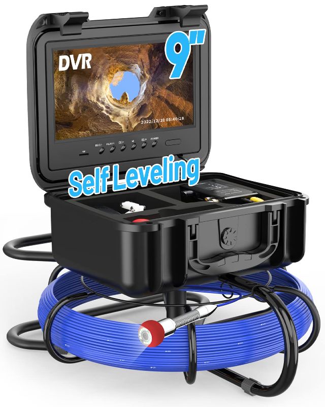 Photo 1 of [Broken Screen] Sewer Camera Self Leveling, Sewer Inspection Camera 150ft - Black