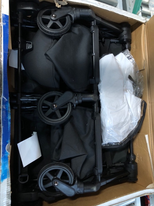 Photo 2 of [Like New] Mompush Lithe Double Stroller, Lightweight Twin Stroller w/ Aluminum Frame - Black