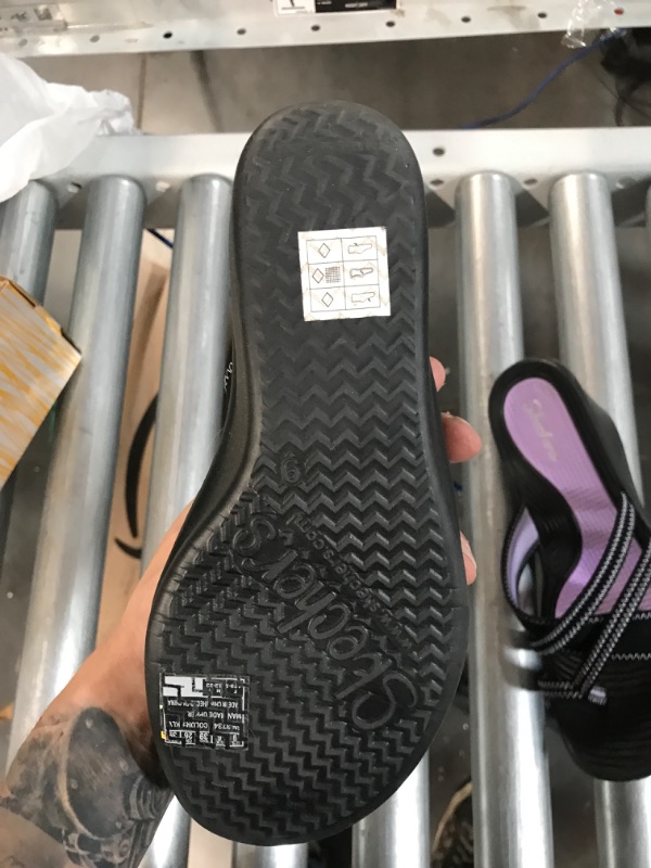 Photo 2 of [New] Skechers Cali Women's Rumblers-Beautiful People Wedge Sandal 9 Black/Lavender